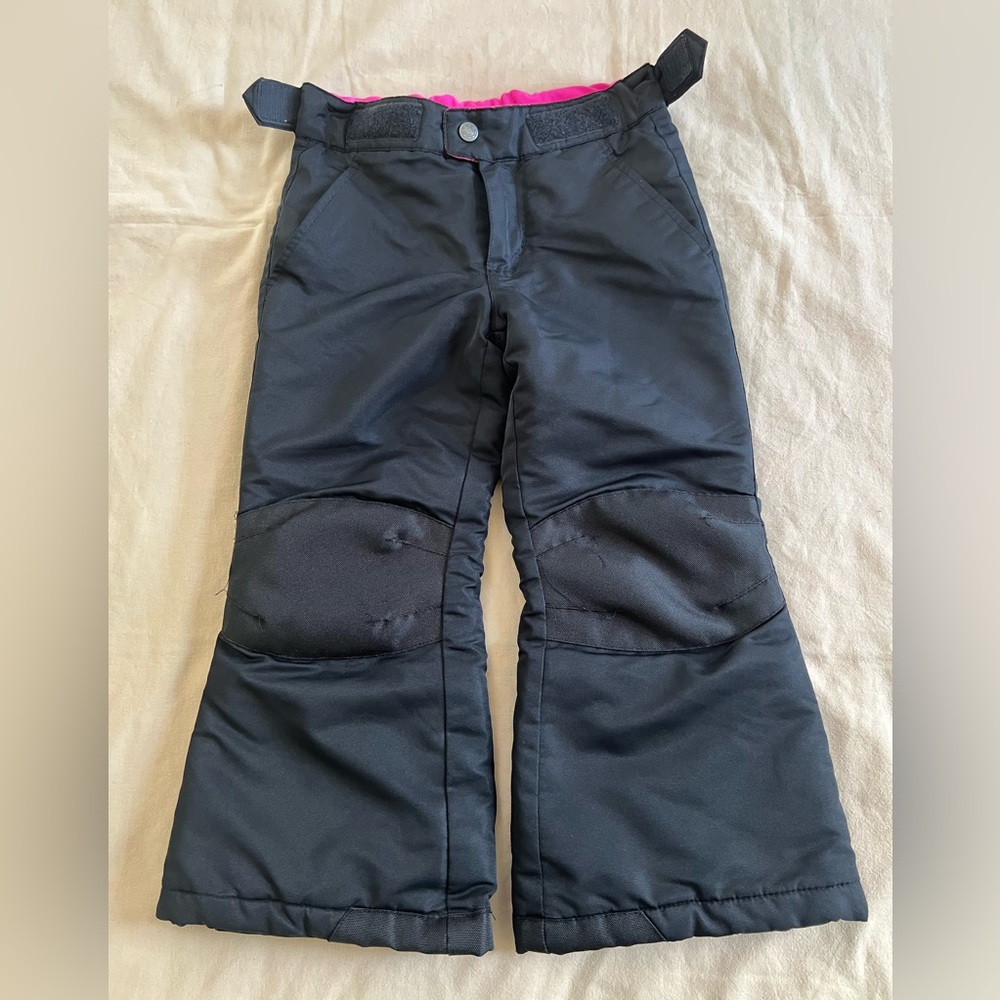 Swiss Tech Kids Black Snow Pants with Pink Lining